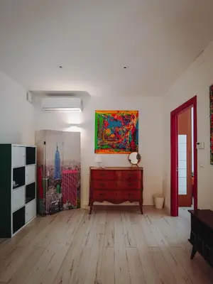 Letto o letti in una camera di Casa di Marina, tra Etna e mare.
