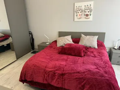 Letto o letti in una camera di Camera con bagno
