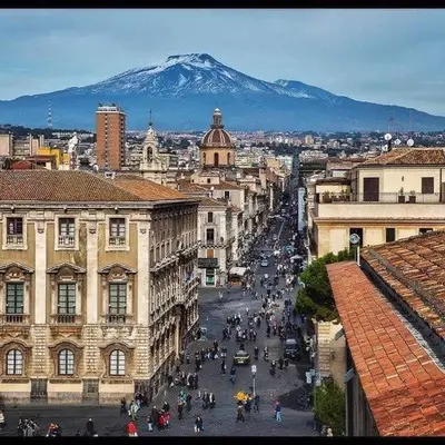 Vista generica su Catania o vista sulla città dall'interno della casa vacanze