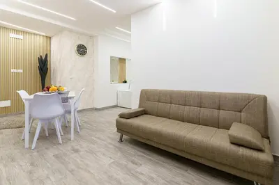 Area soggiorno di Belsito Suite pochi minuti dal centro di Catania