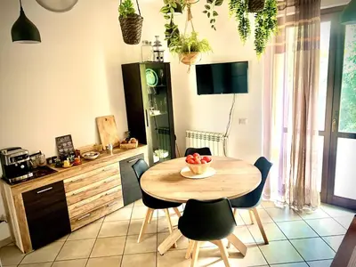 TV o dispositivi per l'intrattenimento presso Villa Art&Sea -Sea view and Private parking-