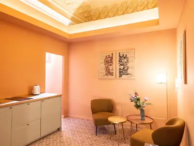 Area soggiorno di Santa Filomena Historic Rooms