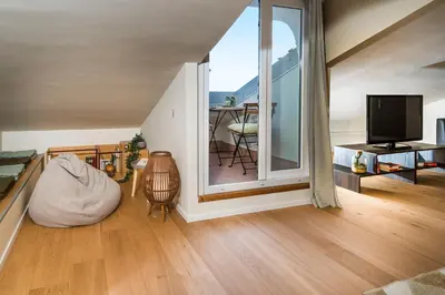 TV o dispositivi per l'intrattenimento presso Il Nido Vista Mare - Mansarda panoramica
