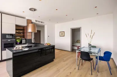 Cucina o angolo cottura di Top-Floor Sea View with Pool Access