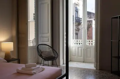 Letto o letti in una camera di Palazzo Mazzone