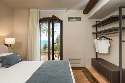 Letto o letti in una camera di Villa Continella