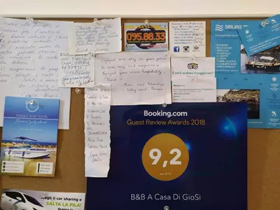 Certificato, attestato, insegna o altro documento esposto da B&B A Casa Di GioSi