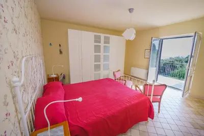 Letto o letti in una camera di villa dei limoni Etna-mare