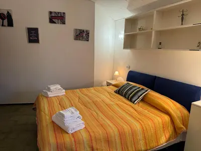 Letto o letti in una camera di Villa Rama