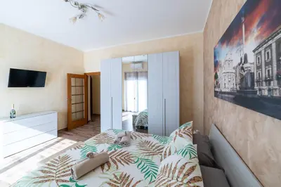 Letto o letti in una camera di Casa La scivola
