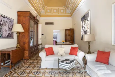 Area soggiorno di Catania City Center Historical Building Home