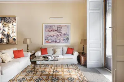 Area soggiorno di Catania City Center Historical Building Home