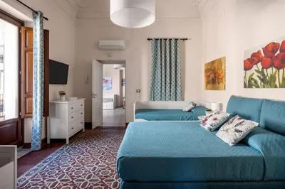 Area soggiorno di Delightful Home near Taormina, Catania, the Sea and Mount Etna